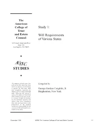 Study 1: Will Requirements of Various States