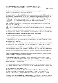 The GUID Partition Table for BIOS Firmware Hayden Tremethick