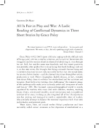 A Ludic Reading of Conflictual Dynamics in Three Short Stories by Grace Paley