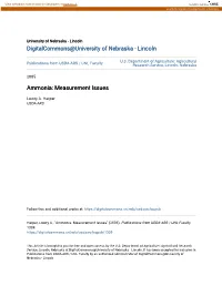 Ammonia: Measurement Issues