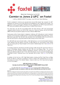 Cormier Vs Jones 2 UFC on Foxtel