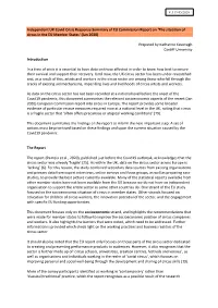 Independent UK Covid Crisis Response Summary of EU Commission Report on ‘The Situation of Circus in the EU Member States’ (Jan 2020)