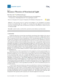 Resource Theories of Nonclassical Light