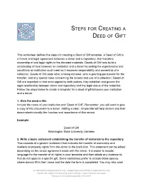 ​Steps for Creating a Deed of Gift