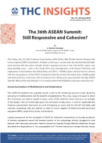 The 36Th ASEAN Summit: Still Responsive and Cohesive?