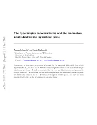 The Hypersimplex Canonical Forms and the Momentum Amplituhedron-Like Logarithmic Forms