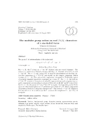 The Modular Group Action on Real SL(2)–Characters of a One-Holed Torus
