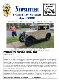 April 2020 Newsletter