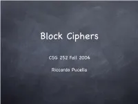 Block Ciphers
