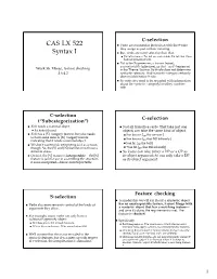CAS LX 522 Syntax I