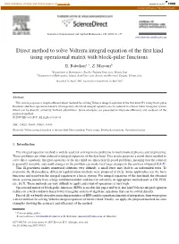 Direct Method to Solve Volterra Integral Equation of the First Kind