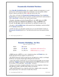 Dynamic Scheduling