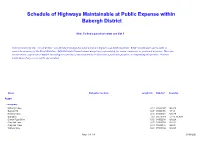 Schedule of Highways Maintainable at Public Expense Within Babergh District