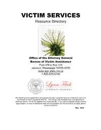 VICTIM SERVICES Resource Directory
