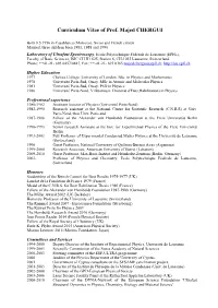 Curriculum Vitae of Prof. Majed CHERGUI