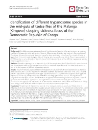 Identification of Different Trypanosome Species in the Mid-Guts of Tsetse
