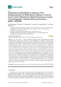 Simultaneous Quantitative Analysis of Six Isothiazolinones in Water