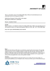 The Fading Affect Bias: Effects of Social Disclosure to an Interactive Versus Non-Responsive Listener
