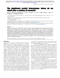 The Planktonic Protist Interactome: Where Do We Stand After a Century of Research?