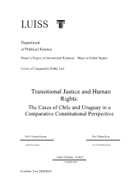 Transitional Justice and Human Rights: the Cases of Chile and Uruguay in a Comparative Constitutional Perspective