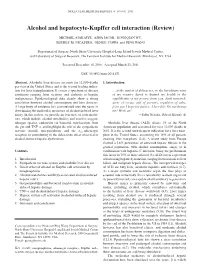 Alcohol and Hepatocyte-Kupffer Cell Interaction (Review)