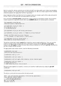 Git Patch Operation