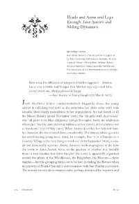 Heads and Arms and Legs Enough: Jane Austen and Sibling Dynamics
