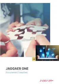 JAGGAER ONE Procurement Simplified 01 I Transformation Digitale Du Source-To-Pay