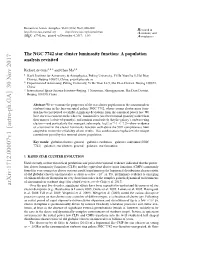 The NGC 7742 Star Cluster Luminosity Function: a Population Analysis