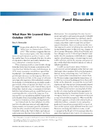 What Have We Learned Since October 1979?