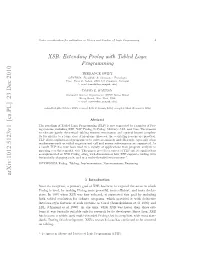 XSB: Extending Prolog with Tabled Logic Programming