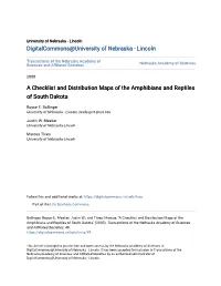 A Checklist and Distribution Maps of the Amphibians and Reptiles of South Dakota
