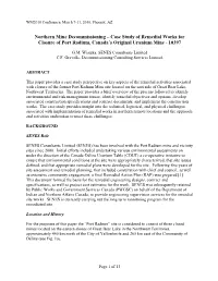 Case Study of Remedial Works for Closure of Port Radium, Canada's