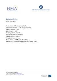 Data Analytics Subgroup Report