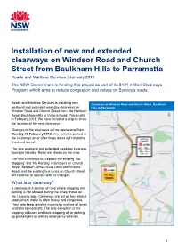 Installation of New and Extended Clearways on Windsor Road And