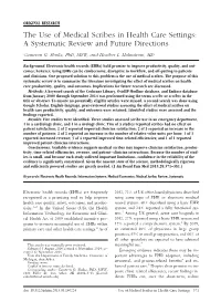 The Use of Medical Scribes in Health Care Settings: a Systematic Review and Future Directions