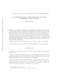An Alternative Form of the Functional Equation for Riemann's Zeta Function
