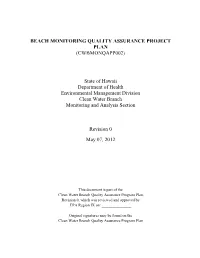 Beach Monitoring Quality Assurance Project Plan (Cwbmonqapp002)