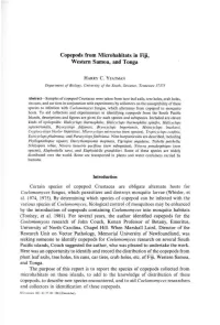 Copepods from Microhabitats in Fiji, Western Samoa, and Tonga