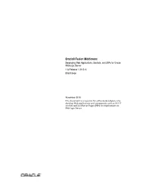 Developing Web Applications, Servlets, and Jsps for Oracle Weblogic Server 11G Release 1 (10.3.4) E13712-03