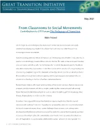From Classrooms to Social Movements Contribution to GTI Forum the Pedagogy of Transition