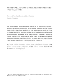 Measuring Well Being with an Integrated System Of