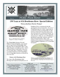 PGRC Pitch Meter Spring 2012 150 Years at #14 Boathouse Row: Special Edition “First on the Row, First for Women”