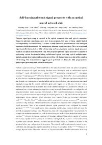 Self-Learning Photonic Signal Processor with an Optical Neural Network Chip