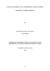 Study of Feasibility of Laparoscopic Inguinal Hernia