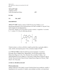 Zolpidem Tartrate) Orally Disintegrating Tablets CIV
