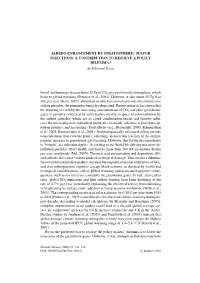 ALBEDO ENHANCEMENT by STRATOSPHERIC SULFUR INJECTIONS: a CONTRIBUTION to RESOLVE a POLICY DILEMMA? an Editorial Essay