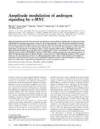 Amplitude Modulation of Androgen Signaling by C-MYC