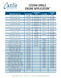 Cessna Single Engine Application*