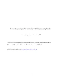 De Novo Sequencing and Variant Calling with Nanopores Using Poreseq